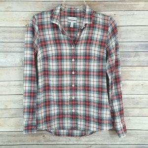 J. Crew Perfect Flannel Button Down Sz 0